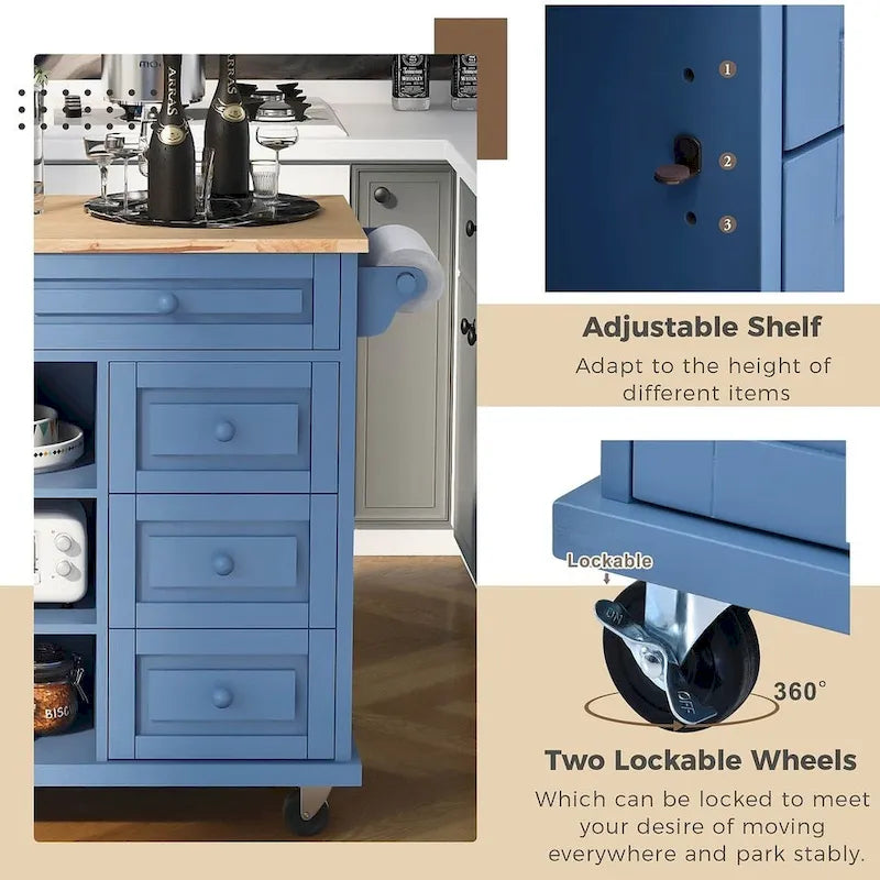 53 Rolling Mobile Island Kitchen Island Cart