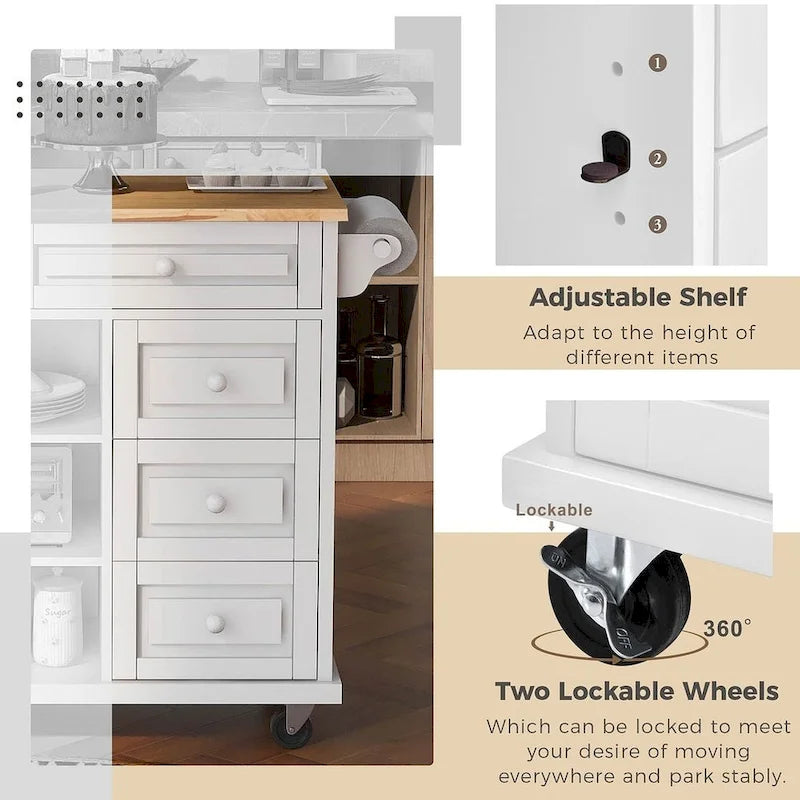 53 Rolling Mobile Island Kitchen Island Cart