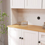 Kitchen storage cabinet with microwave stand and adjustable shelves