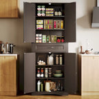 71Kitchen Pantry Storage Cabinet, Storage Cabinet Buffet, Freestanding Kitchen Storage Cabinet with 4 Adjustable Shelves
