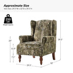 Ivan Traditional Animal Pattern Armchair with Nailhead Trim by HULALA HOME