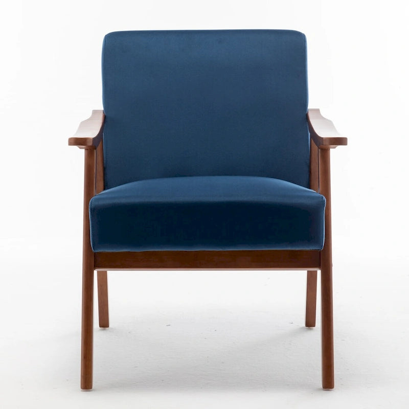 Extra-Thick Backrest Accent Chair with Solid Wood Frame