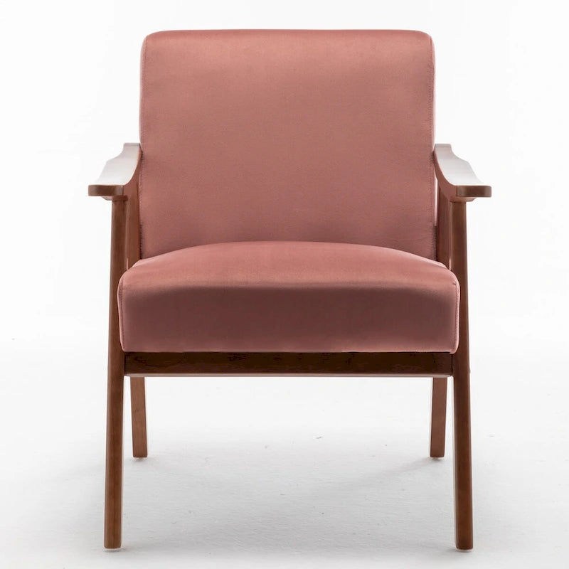 Extra-Thick Backrest Accent Chair with Solid Wood Frame