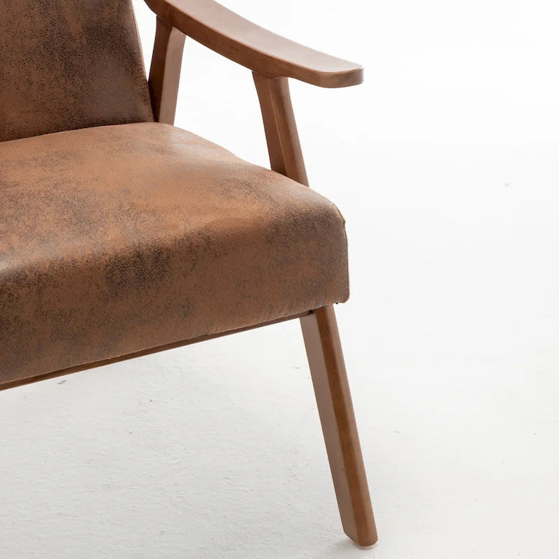 Extra-Thick Backrest Accent Chair with Solid Wood Frame