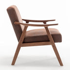 Extra-Thick Backrest Accent Chair with Solid Wood Frame