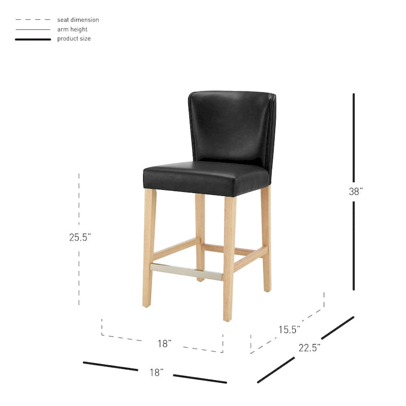 Albie KD Faux Leather Counter Stool