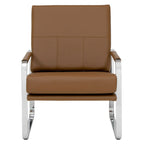 Studio Designs Home Allure Metal and Blended Leather Modern Accent Arm Chair