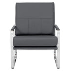 Studio Designs Home Allure Metal and Blended Leather Modern Accent Arm Chair