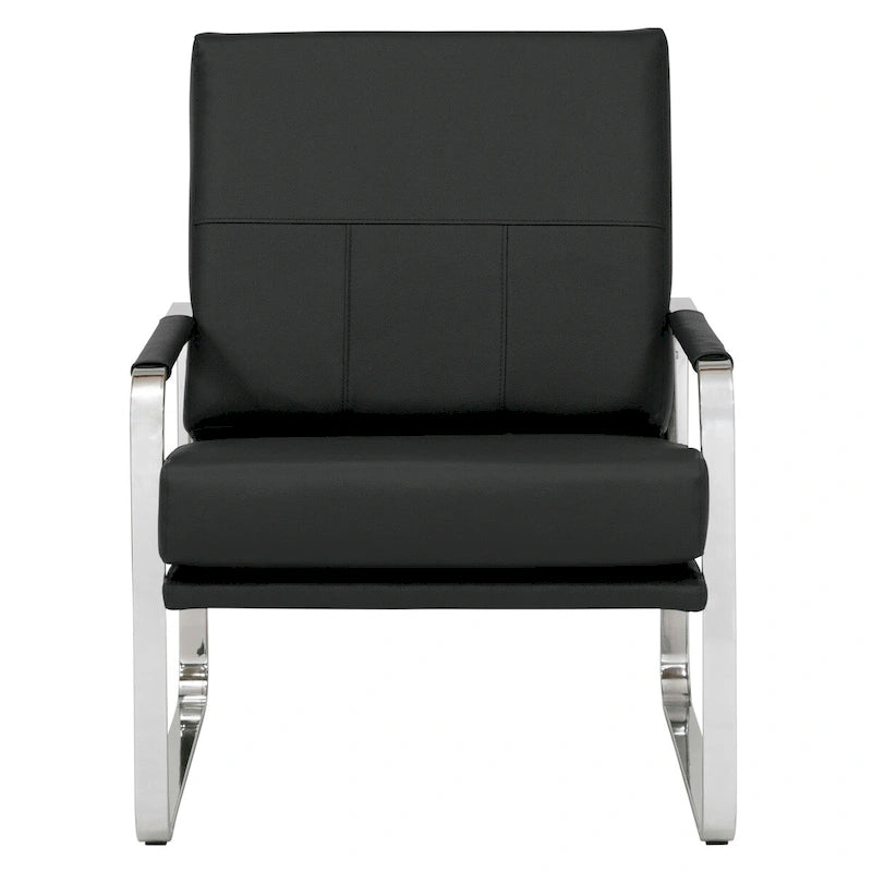 Studio Designs Home Allure Metal and Blended Leather Modern Accent Arm Chair