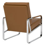 Studio Designs Home Allure Metal and Blended Leather Modern Accent Arm Chair