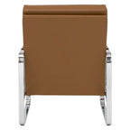 Studio Designs Home Allure Metal and Blended Leather Modern Accent Arm Chair