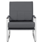 Studio Designs Home Allure Metal and Blended Leather Modern Accent Arm Chair