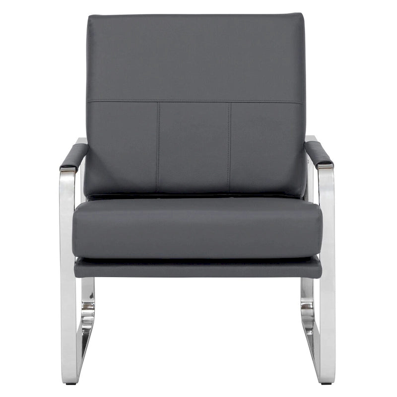Studio Designs Home Allure Metal and Blended Leather Modern Accent Arm Chair