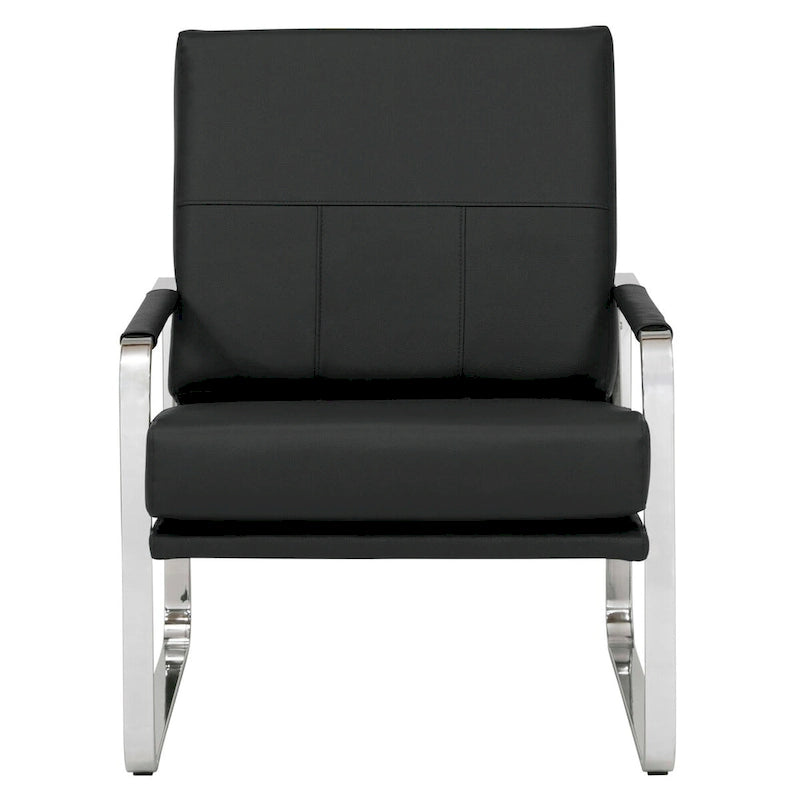 Studio Designs Home Allure Metal and Blended Leather Modern Accent Arm Chair
