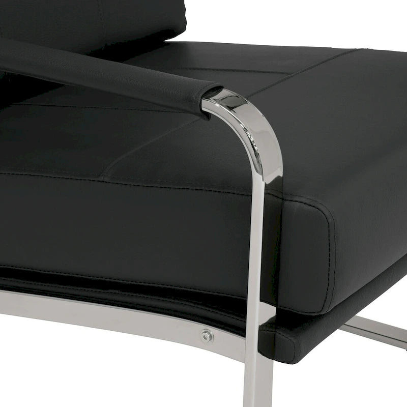 Studio Designs Home Allure Metal and Blended Leather Modern Accent Arm Chair