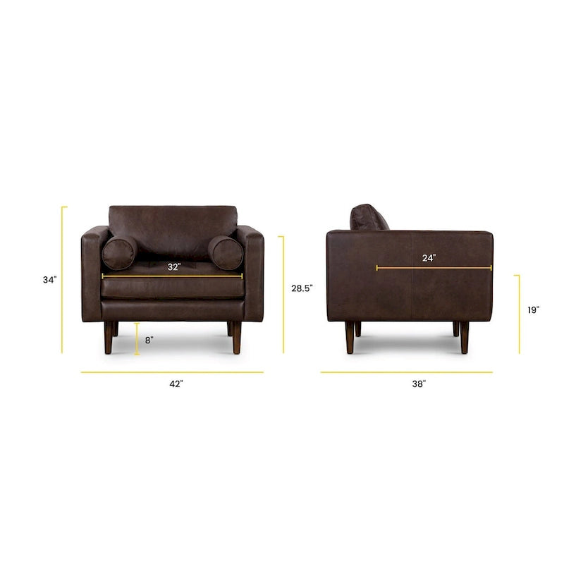 Poly and Bark Napa Lounge Chair - Genuine Italian Leather