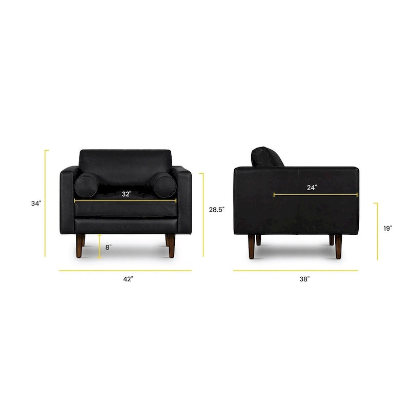 Poly and Bark Napa Lounge Chair - Genuine Italian Leather