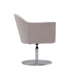 Manhattan Comfort Voyager Brushed Metal Woven Swivel Adjustable Accent Chair
