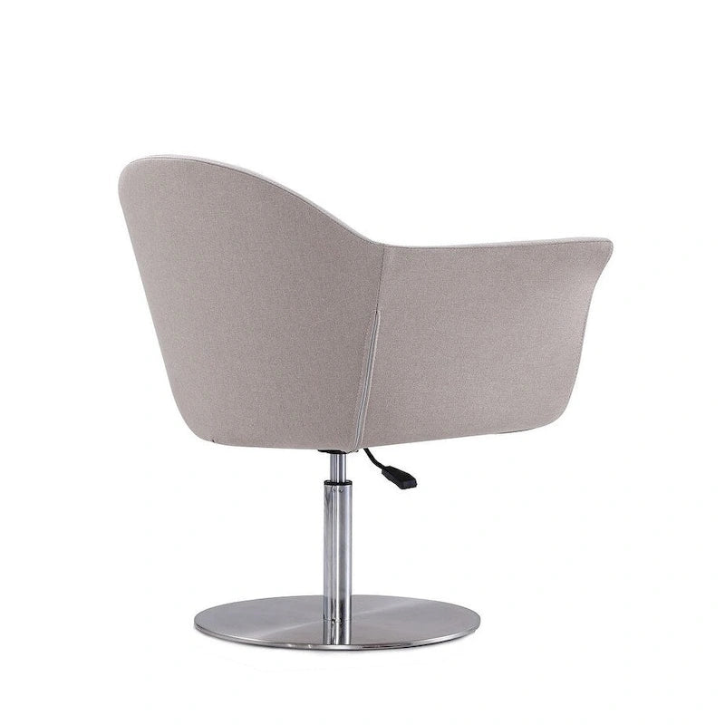 Manhattan Comfort Voyager Brushed Metal Woven Swivel Adjustable Accent Chair