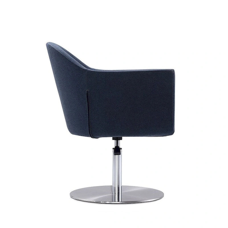 Manhattan Comfort Voyager Brushed Metal Woven Swivel Adjustable Accent Chair