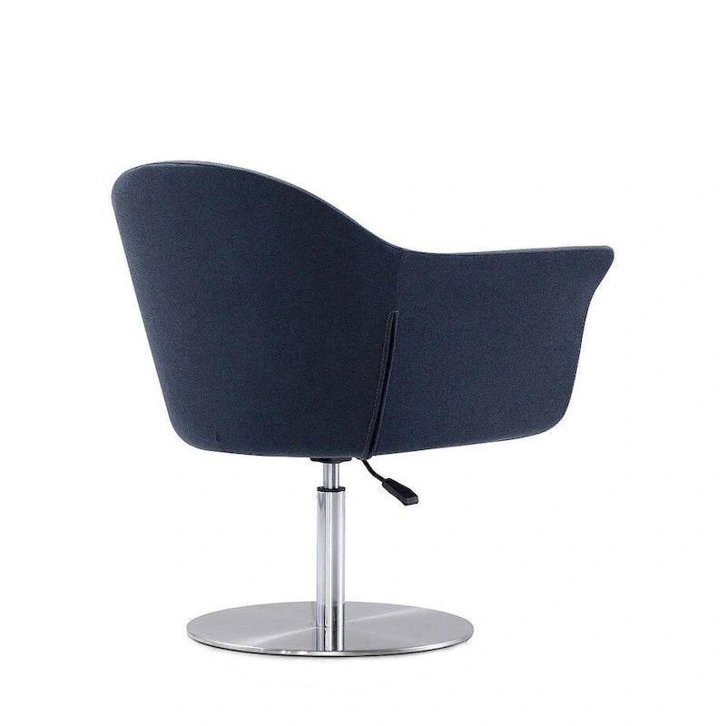 Manhattan Comfort Voyager Brushed Metal Woven Swivel Adjustable Accent Chair