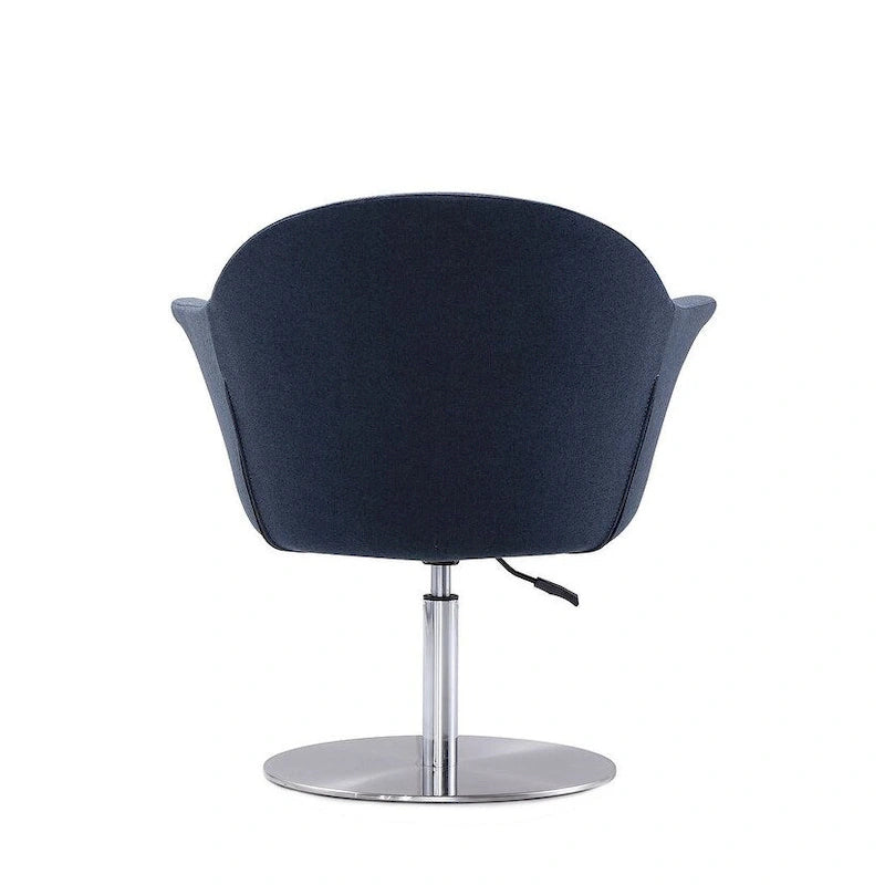 Manhattan Comfort Voyager Brushed Metal Woven Swivel Adjustable Accent Chair
