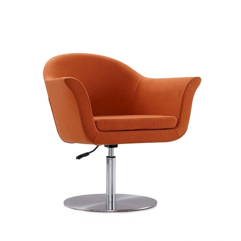 Manhattan Comfort Voyager Brushed Metal Woven Swivel Adjustable Accent Chair