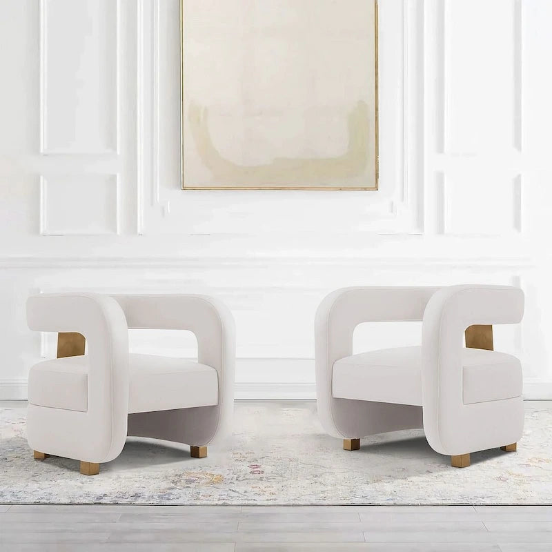 Manhattan Comfort Modern Amirah Velvet Accent Chair Set of 2