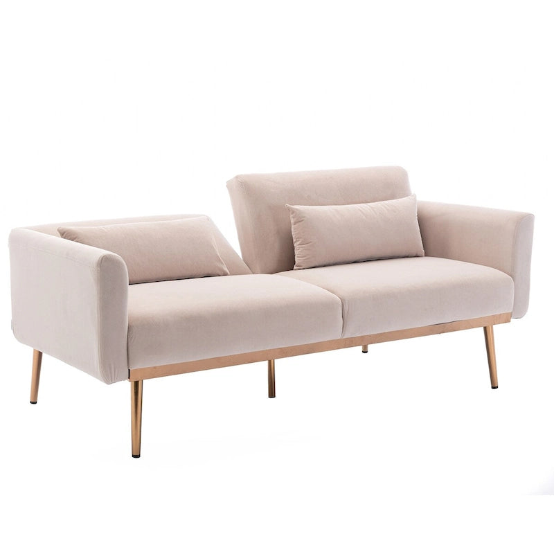 Clihome Biscuit Back Convertible Sofa with Mattress