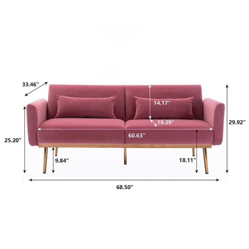 Clihome Biscuit Back Convertible Sofa with Mattress