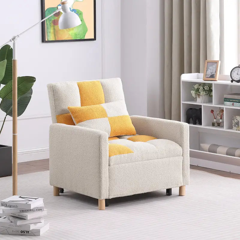 Convertible Sleeper Sofa Chair Bed with Pillow