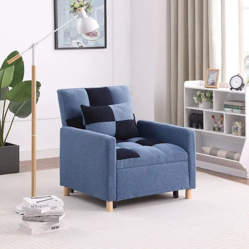 Convertible Sleeper Sofa Chair Bed with Pillow