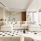 Merax Modern Large U-Shape Sectional Sofa, 2 Large Chaise with Removable Ottomans