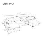 Merax Modern Large U-Shape Sectional Sofa, 2 Large Chaise with Removable Ottomans