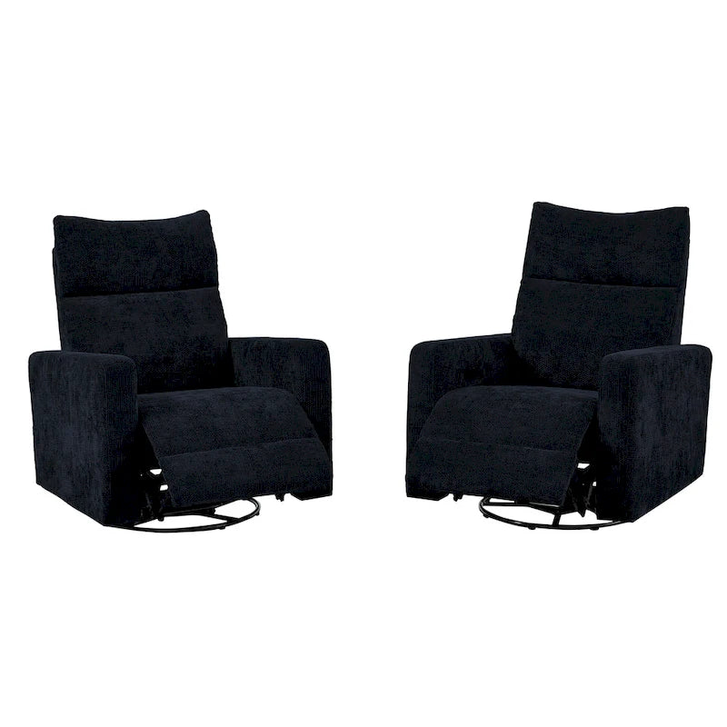Olmas 33.5W Power Swivel Glider Recliner with USB Charger Set Of 2