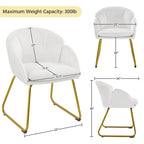 Yaheetech Flower Shape Velvet Armchair Accent Chair with Golden Metal Legs