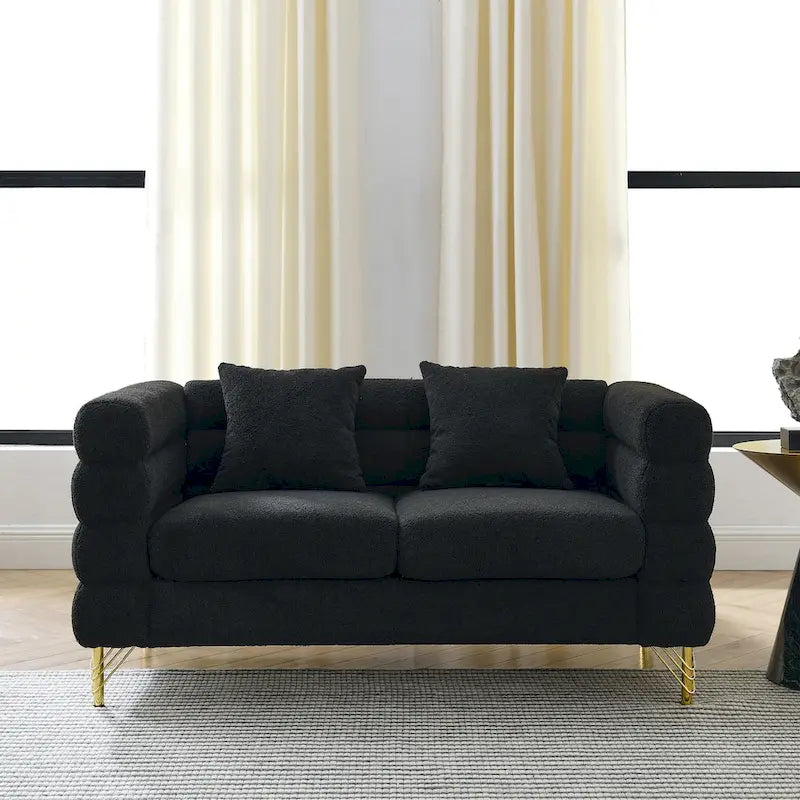 Oversized 2-Seater Deep Seating Loveseat Sofa with 2 Pillows