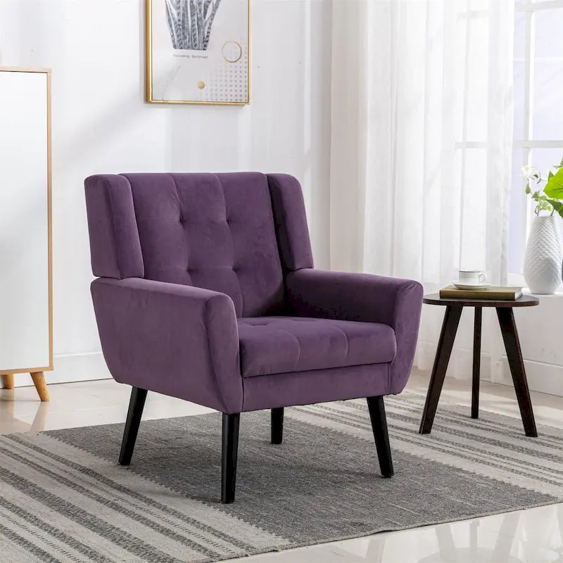 Modern Soft Velvet Ergonomics Accent Chair Living Room Chair Bedroom Chair Home Chair With Black Legs
