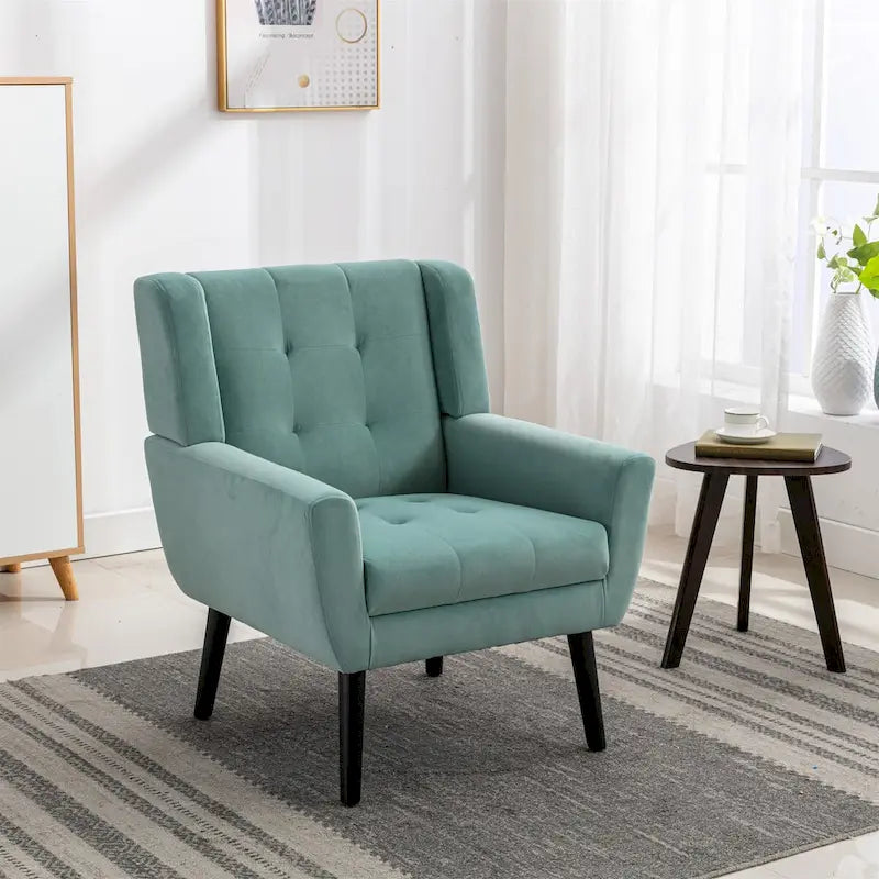 Modern Soft Velvet Ergonomics Accent Chair Living Room Chair Bedroom Chair Home Chair With Black Legs