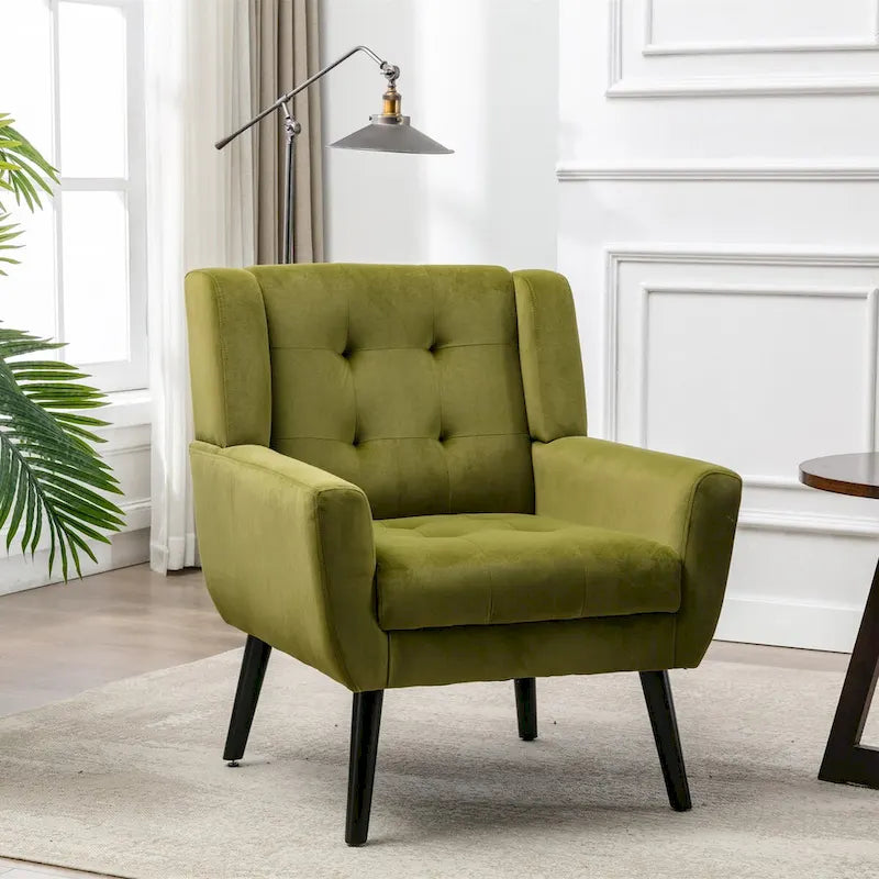 Modern Soft Velvet Ergonomics Accent Chair Living Room Chair Bedroom Chair Home Chair With Black Legs