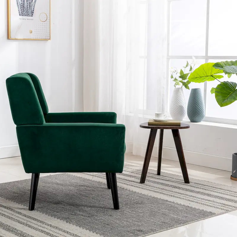 Modern Soft Velvet Ergonomics Accent Chair Living Room Chair Bedroom Chair Home Chair With Black Legs