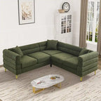 Teddy Fabric Modern Sectional Sofa Sets L-Shape/2/3/4 Seater Sofa Couch with Pillows