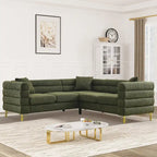 Teddy Fabric Modern Sectional Sofa Sets L-Shape/2/3/4 Seater Sofa Couch with Pillows