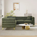 Teddy Fabric Modern Sectional Sofa Sets L-Shape/2/3/4 Seater Sofa Couch with Pillows