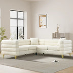 Teddy Fabric Modern Sectional Sofa Sets L-Shape/2/3/4 Seater Sofa Couch with Pillows