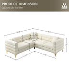 Teddy Fabric Modern Sectional Sofa Sets L-Shape/2/3/4 Seater Sofa Couch with Pillows
