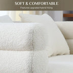 Teddy Fabric Modern Sectional Sofa Sets L-Shape/2/3/4 Seater Sofa Couch with Pillows