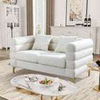 Teddy Fabric Modern Sectional Sofa Sets L-Shape/2/3/4 Seater Sofa Couch with Pillows