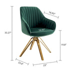 Art Leon Modern Velvet Swivel Chair with Golden Finish