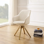 Art Leon Modern Velvet Swivel Chair with Golden Finish